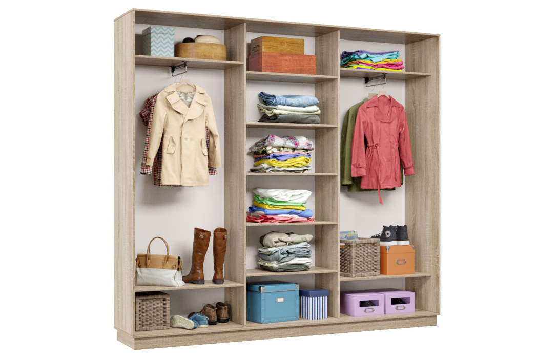 Шкафы-купе 3-х дверные, Шкаф-купе Премьер Лайт 53 (05;05;05) трехдверный