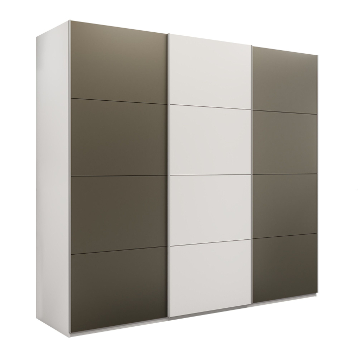 Шкафы-купе 3-х дверные, Шкаф-купе Эста 3-х дверный ДСП/Стекла хаки/Доводчик 270х66х240