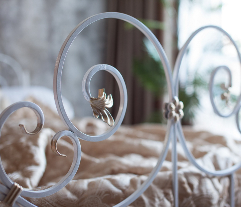 Кованые кровати, Кованая кровать Афина 1.6 с двумя спинками