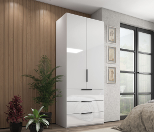 Шкаф 2-х дверный с ящиками 90 см Люкс