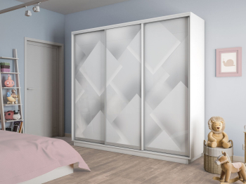 Шкаф-купе Экспресс 3-х дверный Фотопечать Квадрат Стекла 210х60х240