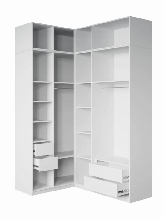 Угловые шкафы, Угловой шкаф для одежды рапсашной с ящиками и антресолью София 2600х1700х1300 мм