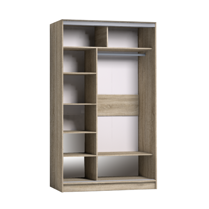 Шкафы-купе 2-х дверные, Шкаф-купе 2-дв  Strike 1200 зеркало/лдсп  (в2105*ш1232*г595)