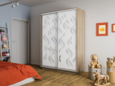 Шкафы-купе 2-х дверные, Шкаф-купе Экспресс 2-х дверный Фотопечать Ленты Стекла 120х60х240