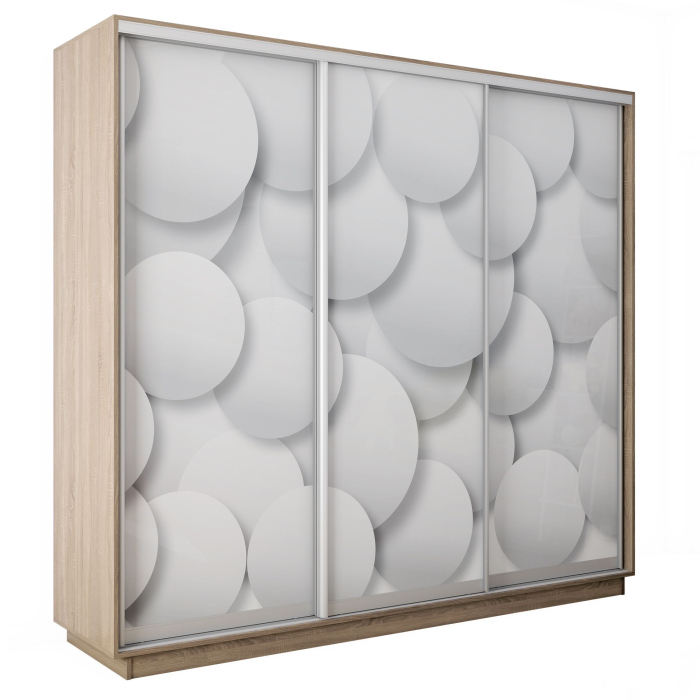 Шкафы-купе 3-х дверные, Шкаф-купе Экспресс 3-х дверный Фотопечать Шары Стекла 210х45х240