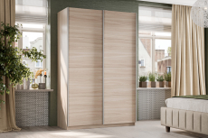 Шкафы-купе 2-х дверные, Шкаф-купе Smart 1224 2х дверный (фасады ЛДСП) профиль серебро