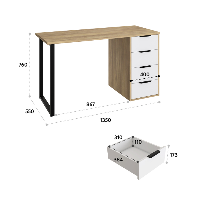Прямые, Стол письменный С-402