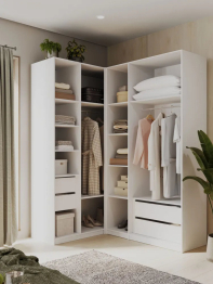 Угловой шкаф для одежды распашной с ящиками София 2200х1700х1300мм