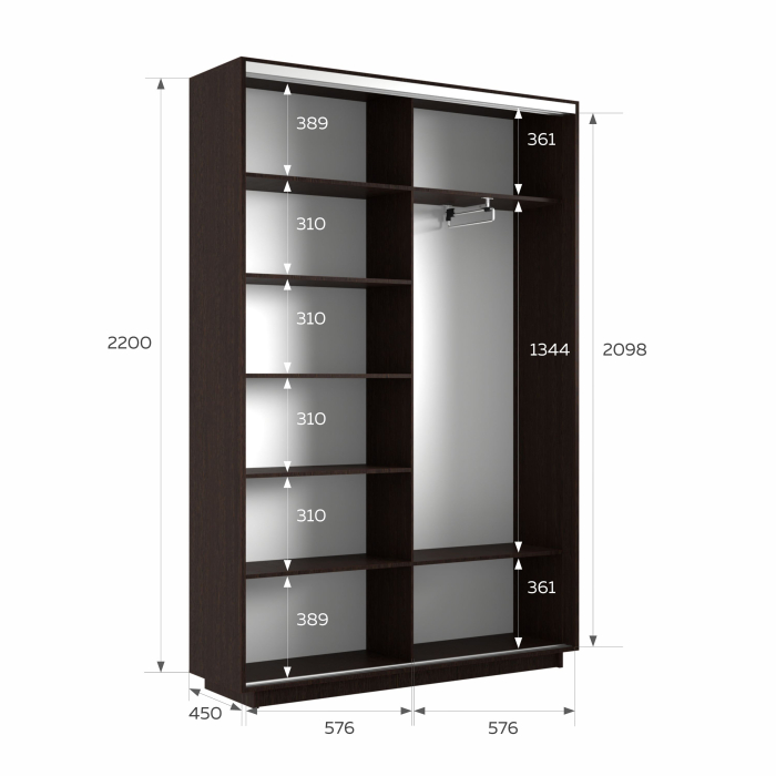 Шкафы-купе 2-х дверные, Шкаф-купе Экспресс 2-х дверный Фотопечать Квадрат Стекла 120х45х220