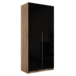 Шкаф распашной Е1 Локер 101x52.5x220 см, с черным стеклом , полками и модулем