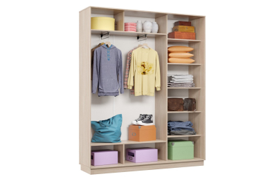 Шкаф-купе Премьер 21 (11ЗБ;11ЗБ;11ЗБ) фасады зеркало бронза/трёхдверный/Профиль чёрный муар