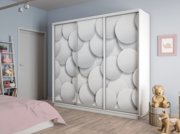 Шкаф-купе Экспресс 3-х дверный Фотопечать Шары Стекла 210х45х240