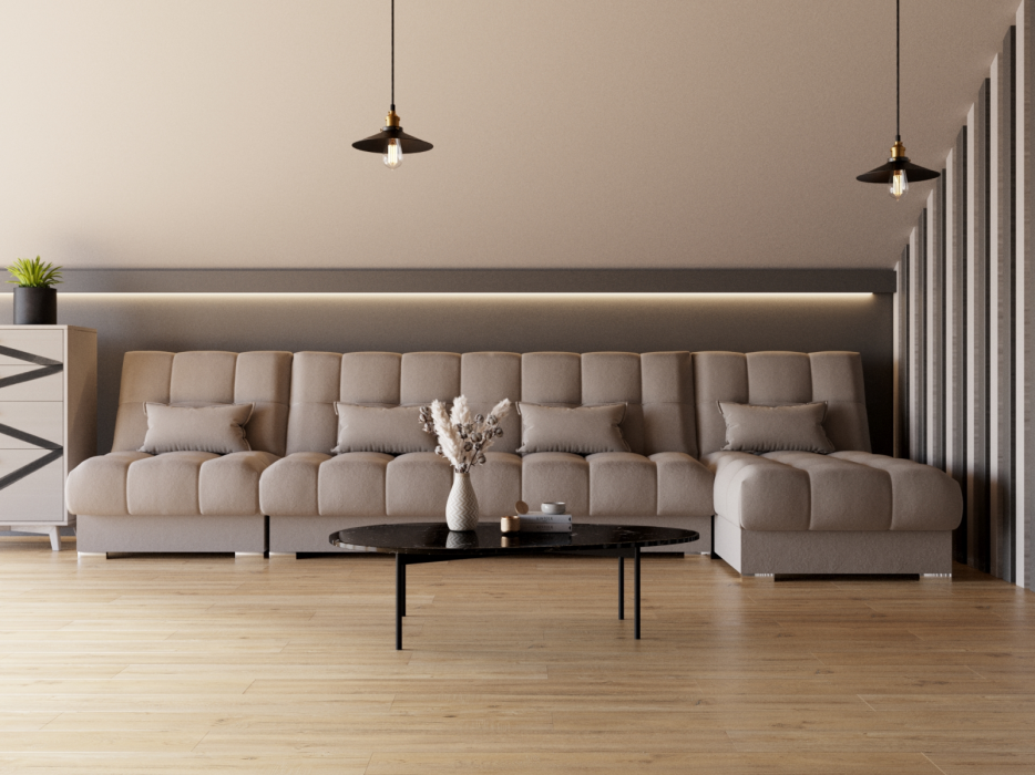 Диваны угловые в гостиную, Угловой диван Фиеста-3 НПБ, велюр