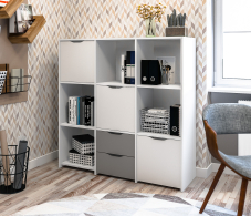 Mika / Мика, Стеллаж Mika / Мика СБ-3278 Белый/Белый,Серый