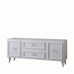 Комод Валенсия под телевизор 160х45х67 см серебро