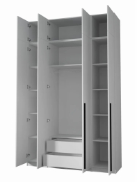 Шкаф для одежды распашной с ящиками 4-х дверный, София, 2200х1600х520 мм