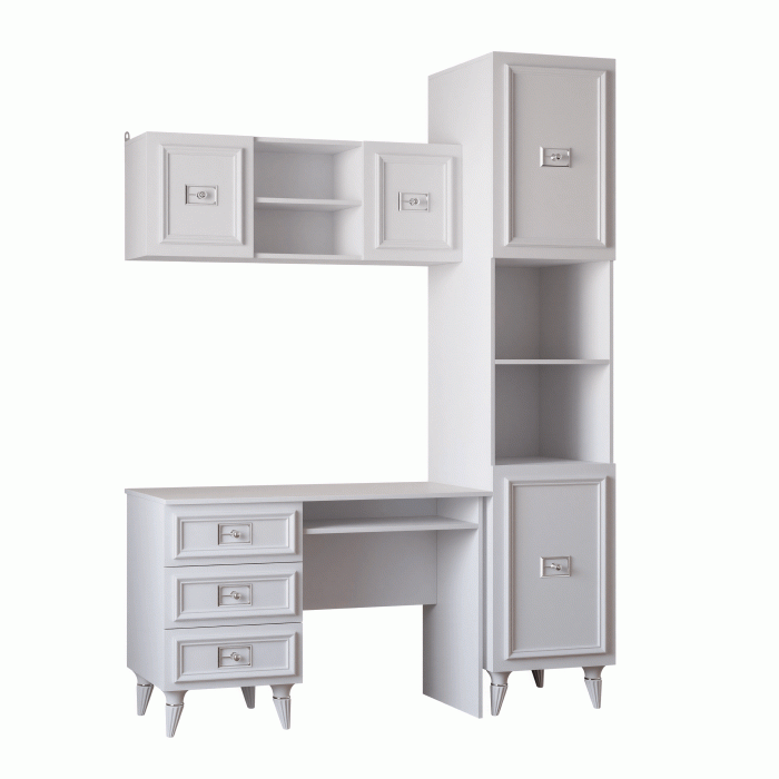 Шкафы пеналы, Шкаф пенал Валенсия серебро 45х60х220 см