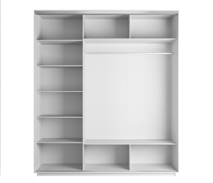 Шкафы-купе, Шкаф-купе Экспресс Медиум (1 зеркало) трио 2200 x 1800 x 600