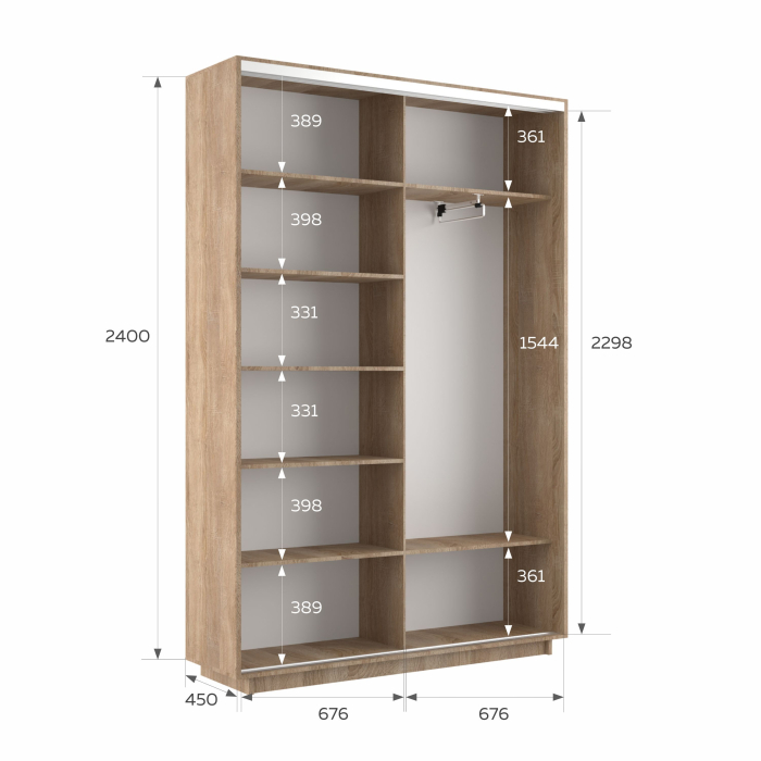 Шкафы-купе 2-х дверные, Шкаф-купе Экспресс 2-х дверный Фотопечать Квадрат Стекла 140х45х240