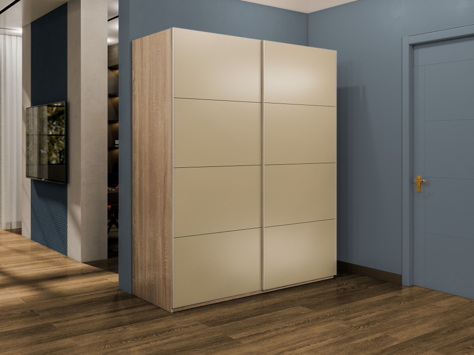 Шкафы-купе 2-х дверные, Шкаф-купе Эста 2-х дверный Стекла фисташка/Доводчик 160х66х240