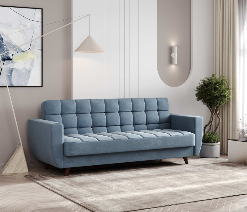 Диваны с ящиком для белья, Диван-кровать Корсика, книжка, велюр