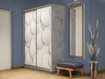 Шкаф-купе Экспресс 2-х дверный Фотопечать Шары Стекла 120х60х220