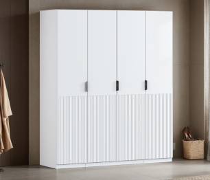 Шкаф четырехдверный Макс 2000 мм, вариант №2 (ЛДСП/МДФ)