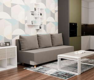 Прямой диван Лайт,еврокнижка,велюр