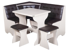 Кухонные уголки, Кухонный уголок Стиль 1Л (со столом СТ3) Дуб млечный / экокожа