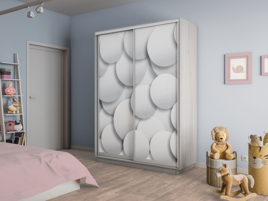 Шкафы-купе 2-х дверные, Шкаф-купе Экспресс 2-х дверный Фотопечать Шары Стекла 140х45х220