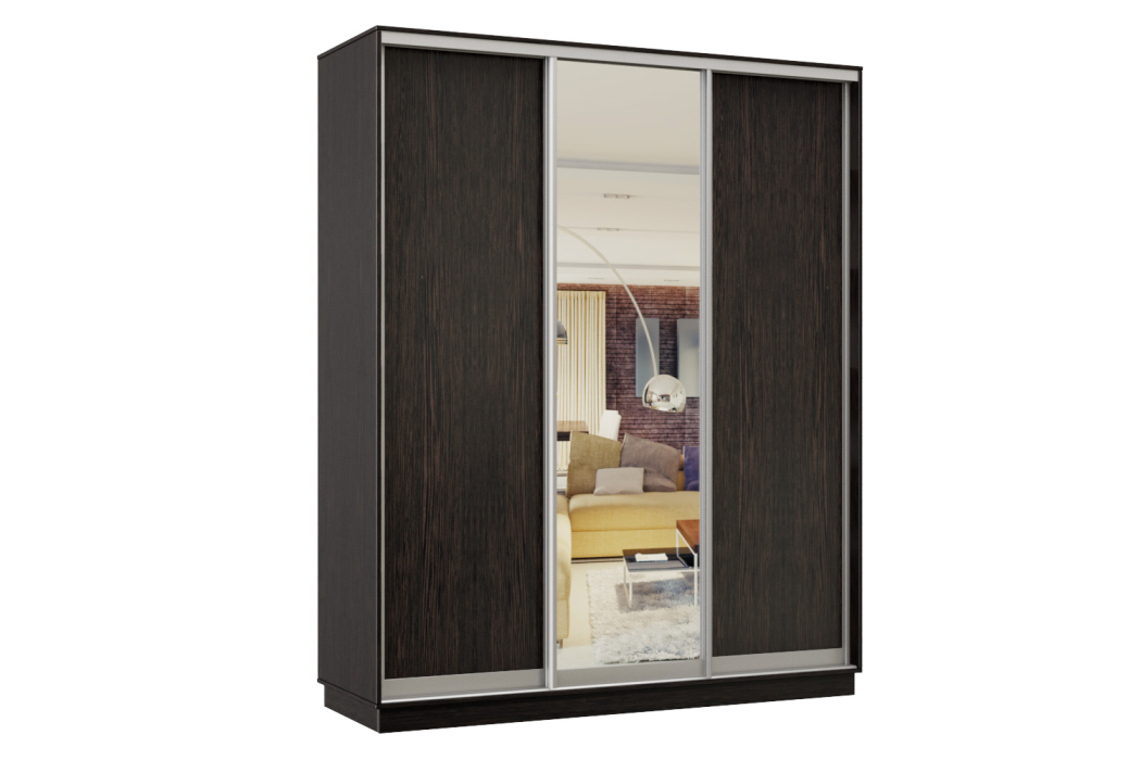 Шкафы-купе 3-х дверные, Шкаф-купе Премьер Лайт 32 (02;01;02) трехдверный