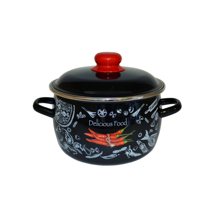 Посуда, Кастрюля эмал сфер Chilli 4,0л