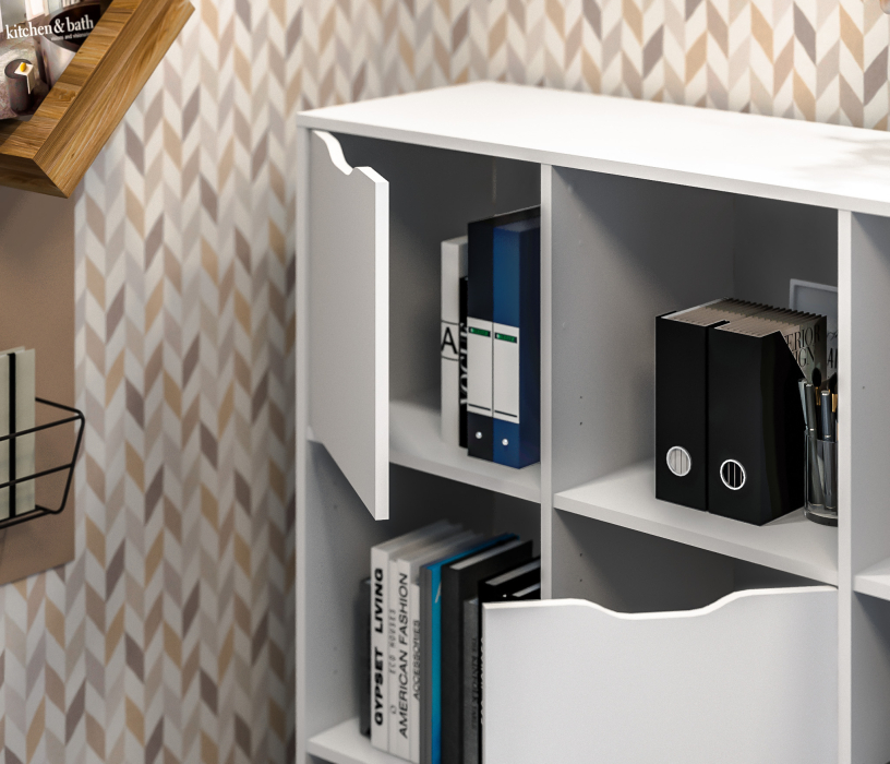 Mika / Мика, Стеллаж Mika / Мика СБ-3278 Белый/Белый,Серый