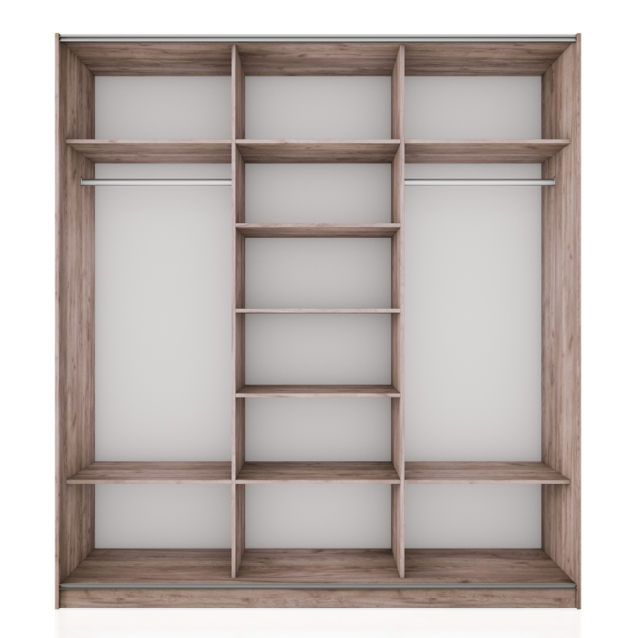 Шкафы-купе 3-х дверные, Шкаф-купе Прайм 3-х дверный Зеркала/Стекло белое/Доводчики 210х57х230