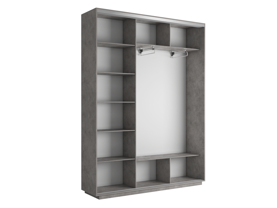 Шкафы-купе 3-х дверные, Шкаф-купе Экспресс Медиум (2 зеркала) трио 2400 x 2400 x 450