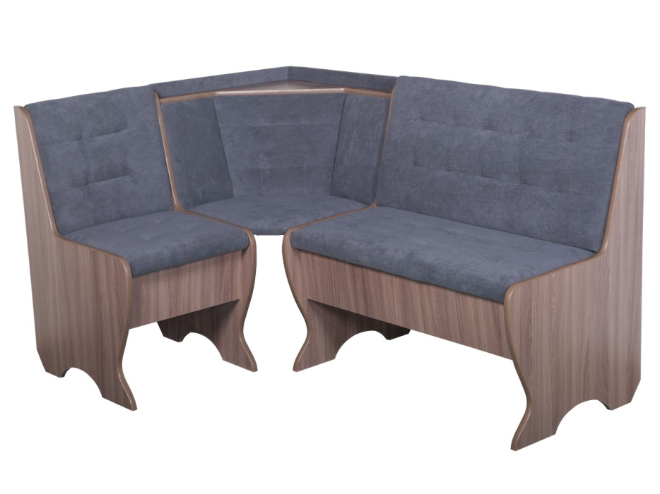 Кухонные уголки, Кухонный уголок Стиль 1Л Ясень шимо темный / велюр