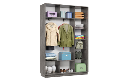 Шкаф-купе Премьер 11 (01ЗГ;01ЗГ) фасады зеркало графит/двухдверный/Профиль чёрный муар