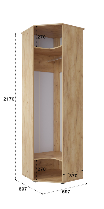 Угловые шкафы, Шкаф угловой Эмилия ЭЛ-14К глухой