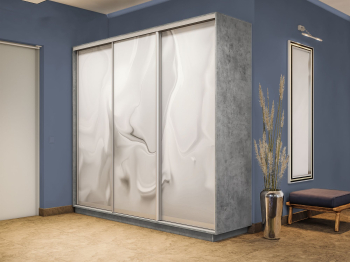 Шкаф-купе Экспресс 3-х дверный Фотопечать Шелк Стекла 180х60х240