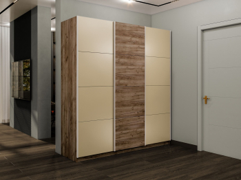 Шкаф-купе Прайм Широкий 3-х дверный Стекла фисташка/ДСП/Доводчики 240х57х230