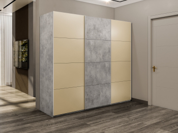 Шкаф-купе Эста 3-х дверный ДСП/Стекла фисташка/Доводчик 270х66х240