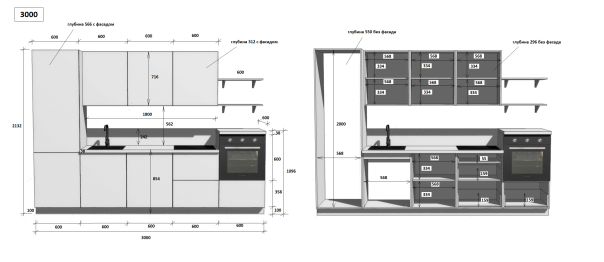 Кухонный гарнитур 3000 Эмаль,   Лизет РМ в.10