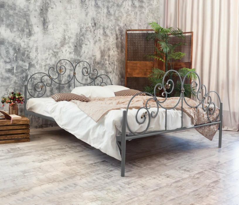 Кованые кровати, Кованая кровать Афина 1.8 с двумя спинками