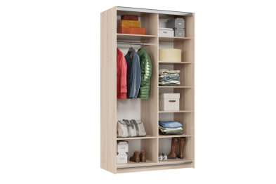 Шкаф-купе Smart 1222 2х дверный (фасады ЛДСП,зеркало) профиль серебро