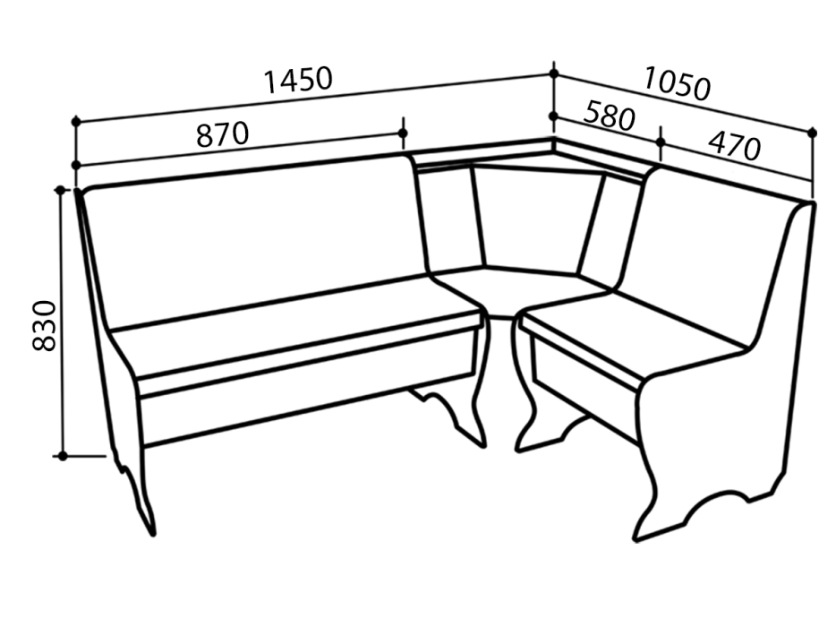 Кухонные уголки, Кухонный уголок Стиль 1Л Ясень шимо темный / велюр