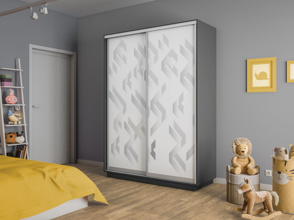 Шкафы-купе 2-х дверные, Шкаф-купе Экспресс 2-х дверный Фотопечать Ленты Стекла 120х60х240