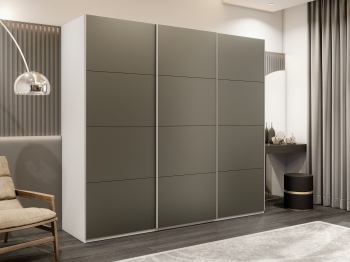 Шкаф-купе Эста 3-х дверный Стекла хаки/Доводчик 240х66х240