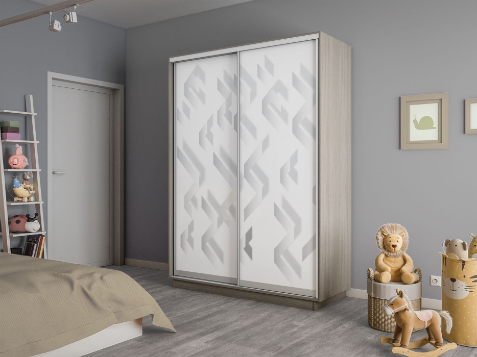 Шкафы-купе 2-х дверные, Шкаф-купе Экспресс 2-х дверный Фотопечать Ленты Стекла 120х60х220