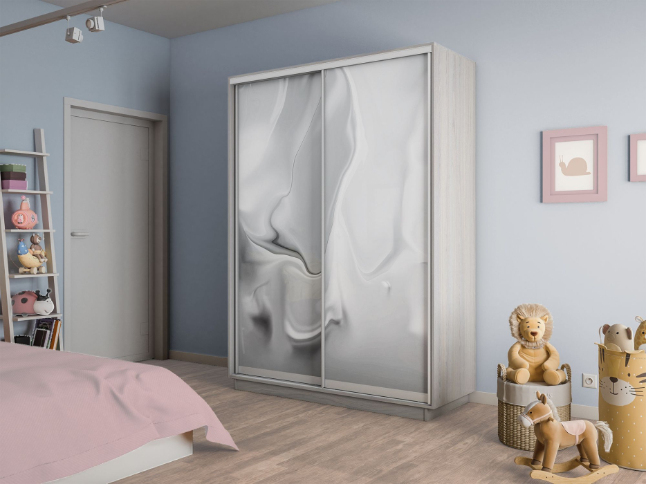 Шкафы-купе 2-х дверные, Шкаф-купе Экспресс 2-х дверный Фотопечать Шелк Стекла 120х45х240