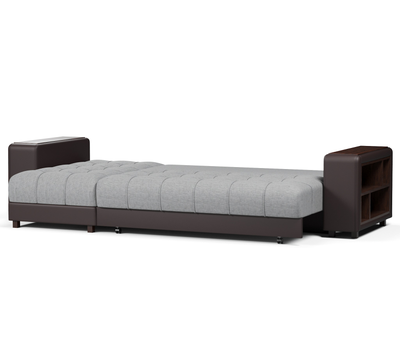 Диваны угловые, Диван угловой Дубай еврокнижка рогожка+экокожа